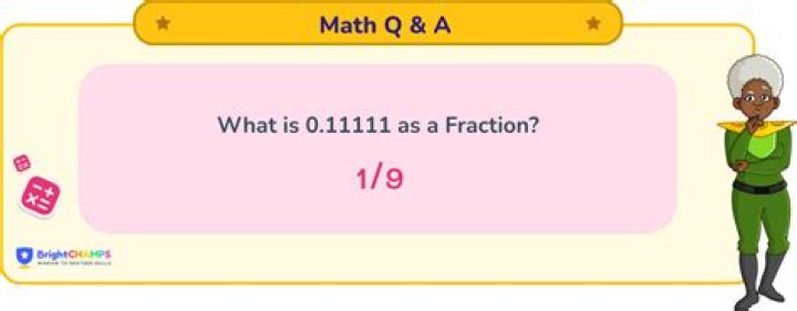 0.11111 as a fraction