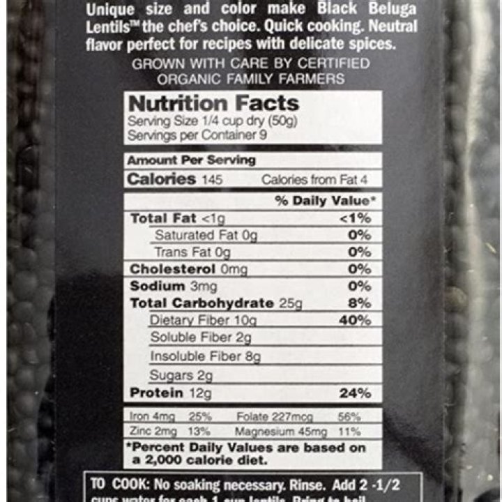 black lentils nutrition
