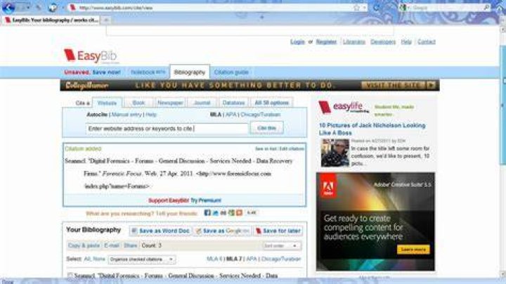 easybib works cited