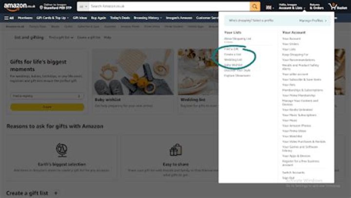 gift registry on amazon