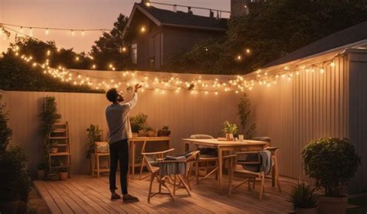 how to hang string lights in backyard without trees