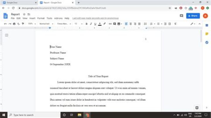 mla format on google docs