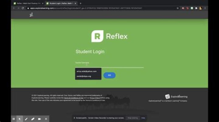 reflex math login student