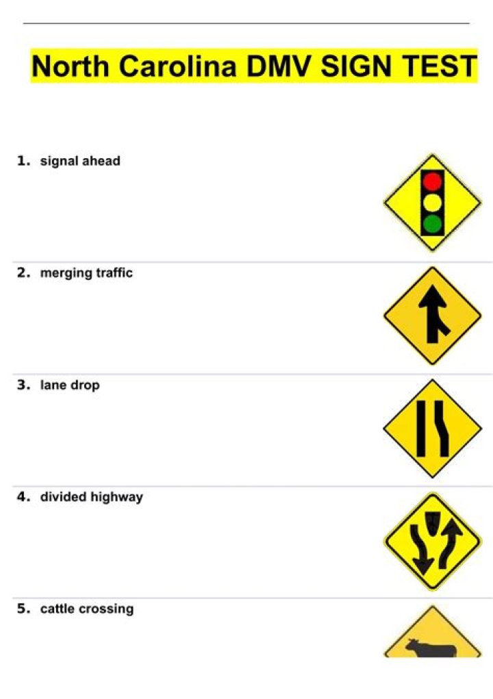sign test dmv nc