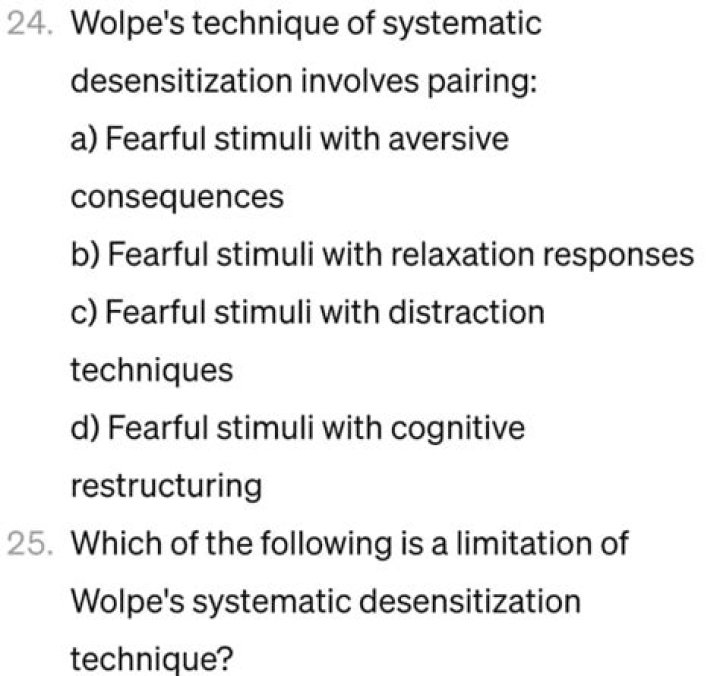 systematic desensitization involves
