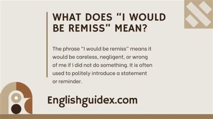what does remiss mean