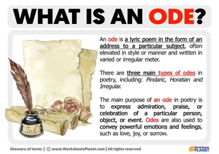 what is a ode poem